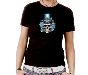 Damen Shirt Steampunk Schädel