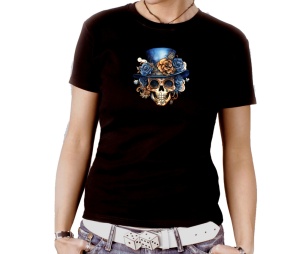 Damen Shirt Steampunk Schädel