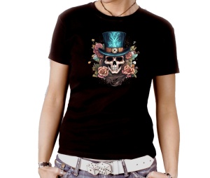 Damen Shirt Steampunk Schädel