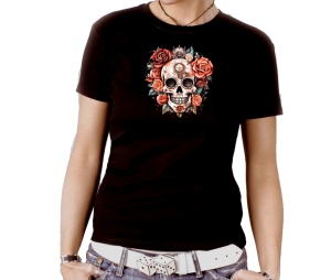 Damen Shirt Steampunk Schädel