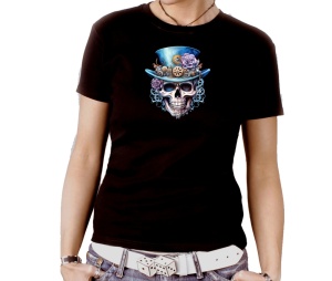Damen Shirt Steampunk Schädel