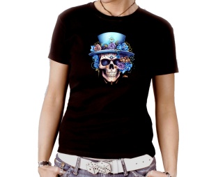Damen Shirt Steampunk Schädel