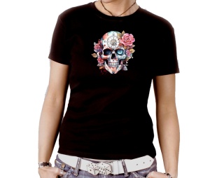 Damen Shirt Steampunk Schädel