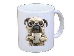 Tasse Hund mit Tasse