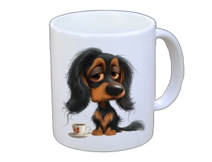 Tasse Hund mit Tasse