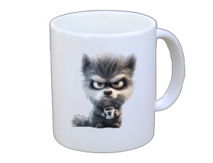 Tasse Hund mit Tasse