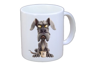 Tasse Hund mit Tasse