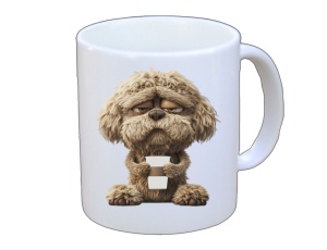 Tasse Hund mit Tasse