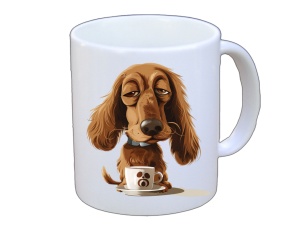 Tasse Hund mit Tasse