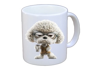 Tasse Hund mit Tasse