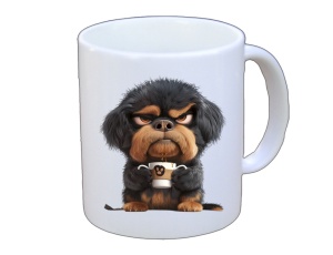 Tasse Hund mit Tasse