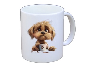 Tasse Hund mit Tasse