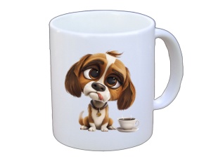 Tasse Hund mit Tasse