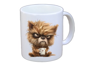 Tasse Hund mit Tasse