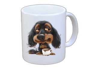 Tasse Hund mit Tasse