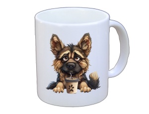 Tasse Hund mit Tasse