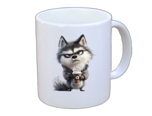 Tasse Hund mit Tasse