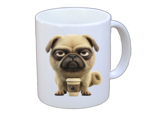 Tasse Hund mit Tasse