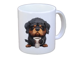 Tasse Hund mit Tasse