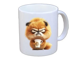 Tasse Hund mit Tasse