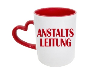 Tasse Anstaltsleitung - mit Herzhenkel