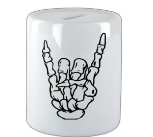 Spardose Metal Knochenhand