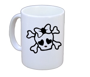 Tasse Girl Skull Schleife