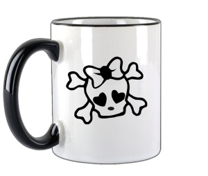 Tasse Girl Skull Schleife