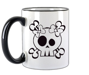 Tasse Girl Skull 2 Schleifen