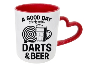 Tasse Darts and Beer - mit Herzhenkel