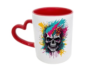 Tasse Schädel - mit Herzhenkel