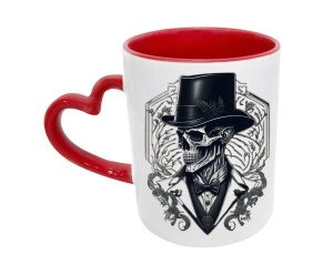 Tasse Schädel - mit Herzhenkel