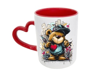 Tasse Teddybär - mit Herzhenkel