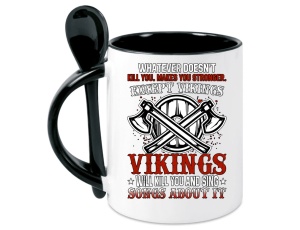 Tasse Except Vikings - mit Löffel