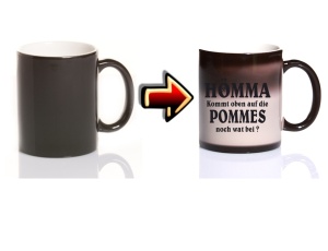 Zaubertasse Hömma Kommt oben auf die Pommes