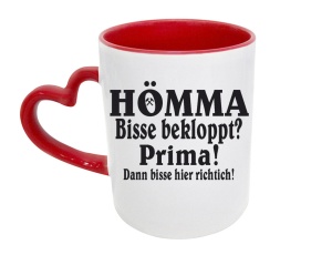 Tasse Hömma Bisse bekloppt - mit Herzhenkel