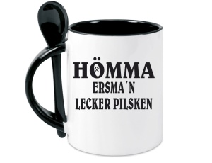 Tasse Hömma Ersman lecker Pilsken - mit Löffel