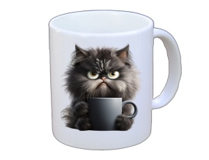 Tasse Katze mit Tasse