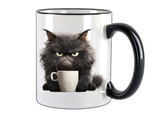 Tasse Katze mit Tasse