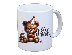 Tasse Ich hasse Menschen Bär