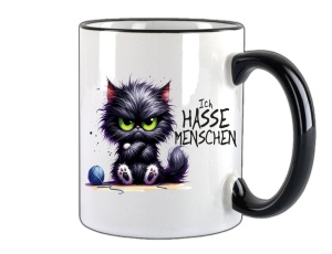 Tasse Ich hasse Menschen Katze