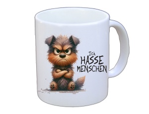 Tasse Ich hasse Menschen Hund