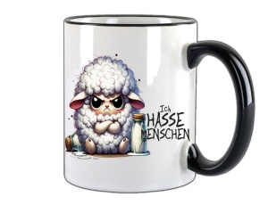 Tasse Ich hasse Menschen Schaf