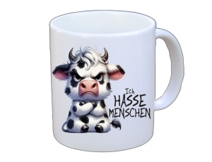 Tasse Ich hasse Menschen Kuh