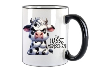 Tasse Ich hasse Menschen Kuh