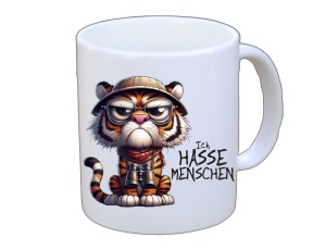 Tasse Ich hasse Menschen Tiger