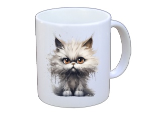 Tasse Katze weiß