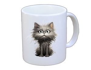 Tasse Katze grau