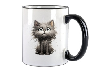 Tasse Katze grau