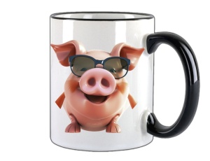 Tasse Schweinchen Brille